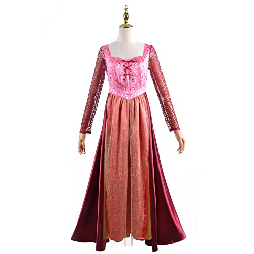 kzytamz Renaissance Kleid Damen Mittelalter Kleid Mittelalter Kostüme Damen Kleid Gothic Retro Kleid Renaissance Prinzessin Cosplay Party Outfit (L,Pink) von kzytamz