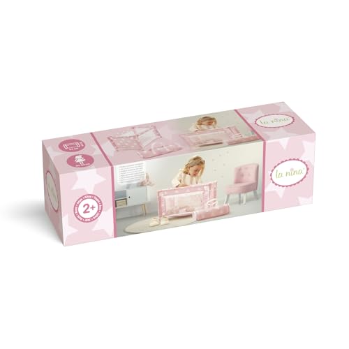 La Nina - Reisebett Carlota (53 x 32 x 32 cm) Puppen, Rosa, 53 x 32 x 32 cm (Diset 60408) von La Nina