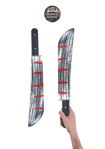 Bloodied Machete Halloween Kostüm Requisite - 50 cm gefälschte Waffe Zubehör für Erwachsene & Kinder - Gruseliges Kostüm, Zombie, Killer, Clown, Horrorfilm Cosplay, Trick or Treat Party Dekoration Bloodied Machete Halloween Kostüm Requisite - 50 cm gefälschte Waffe Zubehör für Erwachsene & Kinder - Gruseliges Kostüm, Zombie, Killer, Clown, Horrorfilm Cosplay, Trick or Treat Party Dekoration von labreeze
