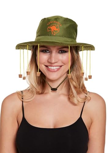 labreeze Australischer Korkhut mit 10 baumelnden Korken - Outback-Stil Verkleidung Zubehör für Safari, Entdecker und Aussie Themenveranstaltungen labreeze Australischer Korkhut mit 10 baumelnden Korken - Outback-Stil Verkleidung Zubehör für Safari, Entdecker und Aussie Themenveranstaltungen von labreeze
