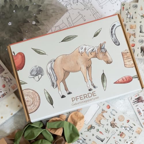 lachentutgut.de Ultimatives Partyset zum Pferde Geburtstag - Kindergeburtstag Deko, Einladungen, Tattoos & Mitgebsel - liebevolle Geburtstag Dekoration zum Pferde Geburtstag (Pferde) von lachentutgut.de