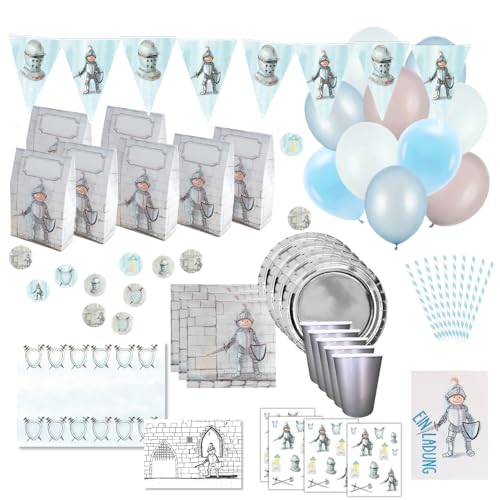 Ultimatives Partyset zum Ritter Geburtstag - Kindergeburtstag Deko für kleine Ritter - Einladungen, Mitgebsel, Tischdeko, produziert in der EU, Startup aus DE Ultimatives Partyset zum Ritter Geburtstag - Kindergeburtstag Deko für kleine Ritter - Einladungen, Mitgebsel, Tischdeko, produziert in der EU, Startup aus DE von lachentutgut.de