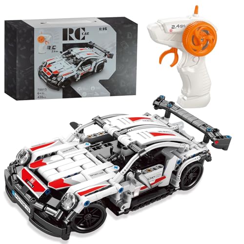 laddutoi RC Auto F1 ab 8 Jahre kompatibel mit Lego Technic, 420-teiliges 1:16 Weiß Modell Mit 2.4G Hz Fernbedienung, Perfektes Geburtstag Geschenk für Kinder ab 10 11 12 13 14 15 Jahren von laddutoi