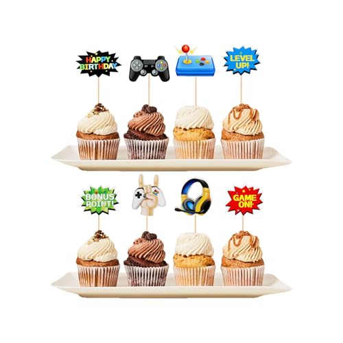 16 Stück Tortendeko Geburtstag Junge, Videospiel Tortendeko, Video Gaming Cupcake, Muffin Dekoration für Kindergeburtstag Spiel Thema Party Dekoration 16 Stück Tortendeko Geburtstag Junge, Videospiel Tortendeko, Video Gaming Cupcake, Muffin Dekoration für Kindergeburtstag Spiel Thema Party Dekoration von lafomukea