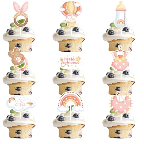 18 Stück Babyparty Tortendeko, Baby Girl Cupcake Toppers, Babyparty Deko für Rosa Gender Reveal Topper Deko, Kuchen Deko Taufe Mädchen, Geburtstag Baby Shower Party Deko 18 Stück Babyparty Tortendeko, Baby Girl Cupcake Toppers, Babyparty Deko für Rosa Gender Reveal Topper Deko, Kuchen Deko Taufe Mädchen, Geburtstag Baby Shower Party Deko von lafomukea