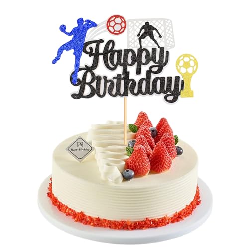 lafomukea Handball Torte Topper, Happy Birthday Zeichen Tortenaufsatz, Glitzer Tortendeko Handball, Handball Spieler Kuchen Dekorationen für Sport Thema Junge Mädchen Geburtstagsparty Zubehör lafomukea Handball Torte Topper, Happy Birthday Zeichen Tortenaufsatz, Glitzer Tortendeko Handball, Handball Spieler Kuchen Dekorationen für Sport Thema Junge Mädchen Geburtstagsparty Zubehör von lafomukea