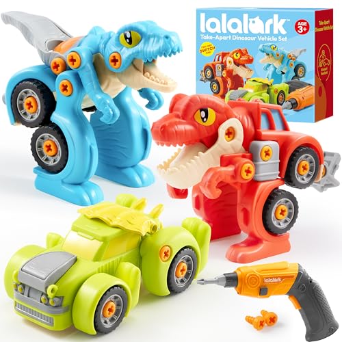 lalalark Dinosaurier-Spielzeug, 3er-Pack zerlegbare Dinosaurier-Spielsets mit elektrischer Bohrmaschine, verwandelndes Konstruktionsspielzeug, Zweiwegeschalter, Autospielzeug, Geburtstagsgeschenke lalalark Dinosaurier-Spielzeug, 3er-Pack zerlegbare Dinosaurier-Spielsets mit elektrischer Bohrmaschine, verwandelndes Konstruktionsspielzeug, Zweiwegeschalter, Autospielzeug, Geburtstagsgeschenke von lalalark