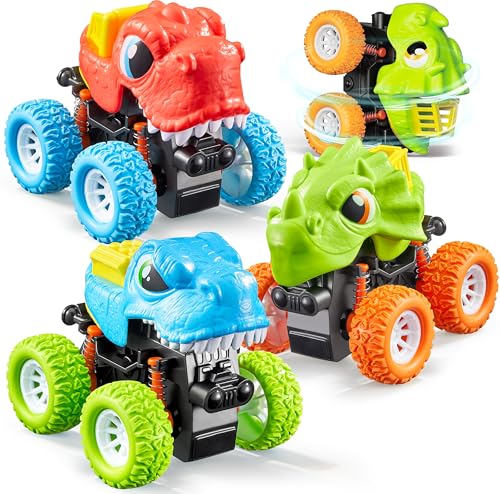 lalalark Dinosaurier Spielzeug für Jungen im Alter von 3 bis 4 Jahren,3er Pack MonsterTruck Spielzeug mit Reibungskraft, um 360° drehbare Push and Go Autos Auf und Abwärtsbewegung lalalark Dinosaurier Spielzeug für Jungen im Alter von 3 bis 4 Jahren,3er Pack MonsterTruck Spielzeug mit Reibungskraft, um 360° drehbare Push and Go Autos Auf und Abwärtsbewegung von lalalark
