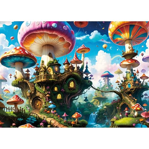 500 Teile Puzzles für Erwachsene - Fantasie-Pilz-Puzzleteile, herausfordernde Märchen-Puzzles mit Buchstaben auf der Rückseite, harte Puzzles für Erwachsene, Geschenk & Spieleabend mit Leitfaden 500 Teile Puzzles für Erwachsene - Fantasie-Pilz-Puzzleteile, herausfordernde Märchen-Puzzles mit Buchstaben auf der Rückseite, harte Puzzles für Erwachsene, Geschenk & Spieleabend mit Leitfaden von lamplig