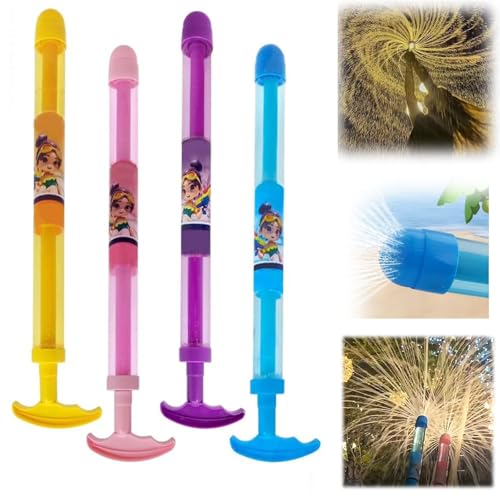 4 Stück Feuerwerk Wasserpistole Spielzeug, Romantische Feuerwerk Water Squirter, Wassersprühspielzeug,Citaway Feuerwerk Wasserpistole,für Familie, Jungen, Mädchen Pool Wasser Party Spiele von langyoujia