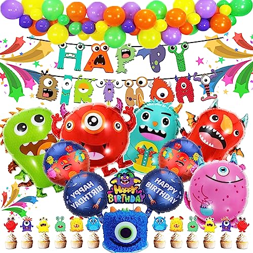 24 Stück Monster Party Luftballons Deko, Geburtstags Dekoration Monster Luftballons, Monster Kuchendeckel, Monster Luftballons Party Deko Set, Mit Banner, Für Kinder Geburtstags Dekoration 24 Stück Monster Party Luftballons Deko, Geburtstags Dekoration Monster Luftballons, Monster Kuchendeckel, Monster Luftballons Party Deko Set, Mit Banner, Für Kinder Geburtstags Dekoration von lankai