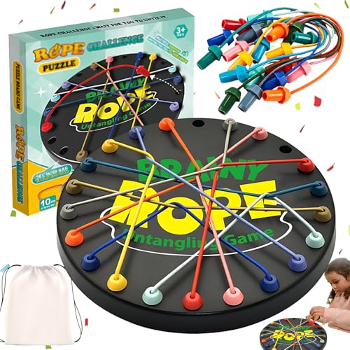 lankai Rope Challenge Spiel, Twisted Rope Puzzlespiel, Buntes Verdrehtes Seil-Sortier-Puzzle-Spiel, Logik-Puzzle-Brettspiel, Familienspiele Für Kinder Und Erwachsene, Für Freizeit Spielen von lankai