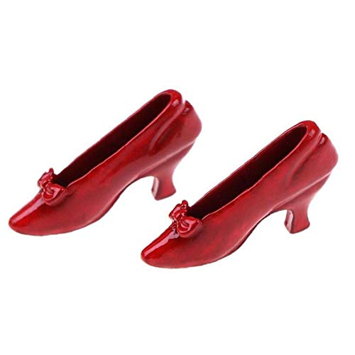1pair Nette Miniatur Rote Schuhe Hohen Absätzen Puppenhaus Dekoration Zubehör 01.12 von lankater