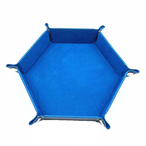 1 Stück Würfelhalter Würfelpad Würfelrolltablett PU-Leder Würfelablage Sechseck Klappwürfelablage für Würfelspiele und andere Tischspiele, blau 1 Stück Würfelhalter Würfelpad Würfelrolltablett PU-Leder Würfelablage Sechseck Klappwürfelablage für Würfelspiele und andere Tischspiele, blau von lasenersm