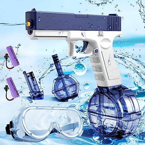 Elektrische Wasserpistole für Erwachsene und Kinder, Wasserpistolen mit großer Reichweite, Max Range 32ft Super One-Touch Automatische Wasserpistole Sommer Pool Beach Party Spielzeug (Blau) von lasesasies