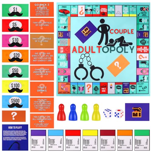1 Set Adultopoly Brettspiel für Paare, Date Night Spiele für Paare Brettspiel Beziehung Kartenspiel für Paare Brettspiele für Erwachsene Lustiges Geschenk Paare 1 Set Adultopoly Brettspiel für Paare, Date Night Spiele für Paare Brettspiel Beziehung Kartenspiel für Paare Brettspiele für Erwachsene Lustiges Geschenk Paare von lasuroa