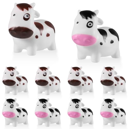 10 Stück 7,5cm Gummi Kühe Badespielzeug Gummi Süße Moo Moo Subaru-Kühe Schwimmendes Baby Badespielzeug Wasserspielset für Moo Moo Subaru-Auto Babypartys Geburtstagsgeschenk (2 Farben) von lasuroa