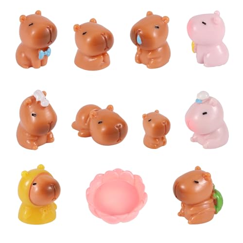 11stk Mini Capybara Figuren, Supersüße Miniatur Capybara Harzfiguren Winzige Kleine Tier Ornamente für Tortenaufsätze Schreibtisch Auto-Armaturenbrett Puppenhaus und Feengarten Dekorationen 11stk Mini Capybara Figuren, Supersüße Miniatur Capybara Harzfiguren Winzige Kleine Tier Ornamente für Tortenaufsätze Schreibtisch Auto-Armaturenbrett Puppenhaus und Feengarten Dekorationen von lasuroa