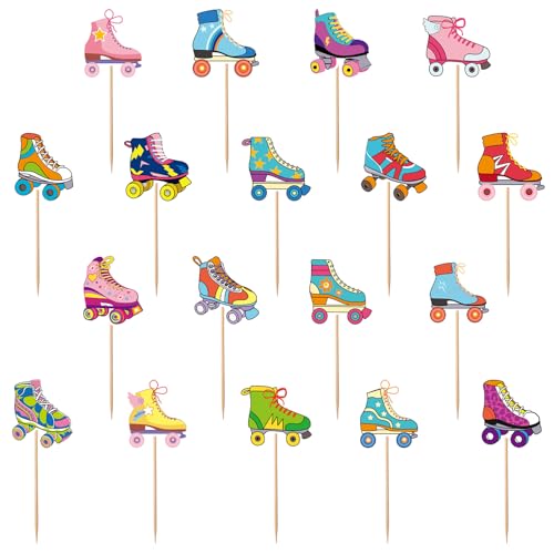 36stk Rollschuh-Kuchenaufsatz, Mehrfarbige Rollschuh-Party-Dekorationen 80er-90er-Jahre-Skating-Geburtstagsparty-Zubehör für Die Dekoration Von Geburtstagskuchen Zu Hause von lasuroa