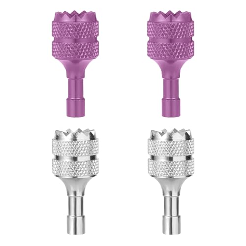 4 Stück Drohnen Controller Sticks, Aluminium Drohnen Fernbedienungs Joysticks Abnehmbar Daumenwippe Ersatz Kompatibel mit DJI Mini 3 Pro DJI RC Smart Controller Zubehör (Silber, Lila) von lasuroa