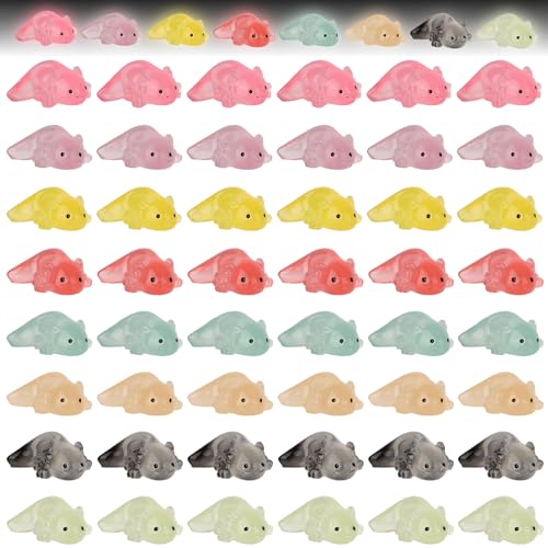 48stk Leuchtende Mini Harz Axolotl Figuren, 8 Farben Leuchten im Dunkeln Axolotl Spielzeuge Winzige Axolotls zum Verstecken Miniatur Tierfiguren für DIY Puppenhaus Feengarten Aquarium Ornamente 48stk Leuchtende Mini Harz Axolotl Figuren, 8 Farben Leuchten im Dunkeln Axolotl Spielzeuge Winzige Axolotls zum Verstecken Miniatur Tierfiguren für DIY Puppenhaus Feengarten Aquarium Ornamente von lasuroa