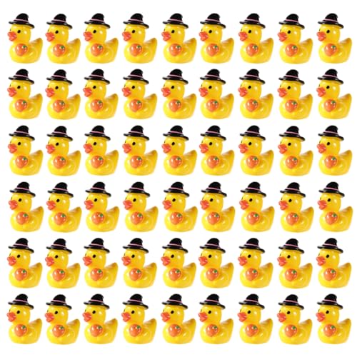 50stk Halloween Kürbisenten, Halloween Mini Enten Winzige Miniatur Hexenhüte aus Kunstharz Kleine Enten für Halloween Partygeschenke Garten-Mikrolandschaften Schulbasteldekoration von lasuroa