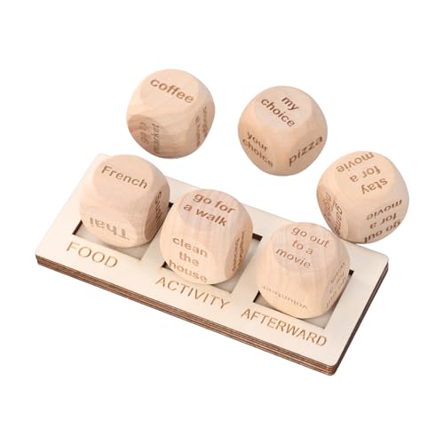 lasuroa 6 Stück Datum Nacht Würfel Geschenk, mit 1 Basis, Aktivitäts Entscheidungswürfel Lebensmittel Entscheidungsspiel Holz Datumswürfel Paar Jahrestag Lustiges Geschenk für Ehemann, Ehefrau lasuroa 6 Stück Datum Nacht Würfel Geschenk, mit 1 Basis, Aktivitäts Entscheidungswürfel Lebensmittel Entscheidungsspiel Holz Datumswürfel Paar Jahrestag Lustiges Geschenk für Ehemann, Ehefrau von lasuroa