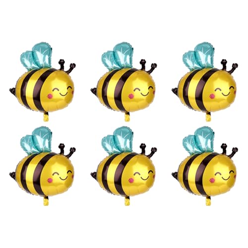 6stk Bienenballons, Süße Hummelballons Lächelndem Gesicht Folienballons mit Honigbienen-Dekoration Ideale Geburtstagsparty Babyparty Wald-Dschungel-Cartoon-Mottoparty-Zubehör 6stk Bienenballons, Süße Hummelballons Lächelndem Gesicht Folienballons mit Honigbienen-Dekoration Ideale Geburtstagsparty Babyparty Wald-Dschungel-Cartoon-Mottoparty-Zubehör von lasuroa