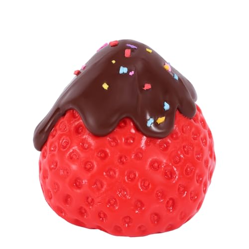Erdbeer-Quetschspielzeug, 7cm Groß Matschiges Essen Süß Weich Quetsch-Erdbeere Zappelspaß und Sensorisches Spiel Kawaii-Frucht Angst Neuartiges Spielzeug für Kinder und Erwachsene (Rot) von lasuroa