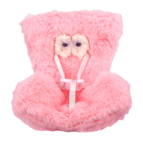Puppensitz mit Augen, Plüschpuppensitze mit Clip und Sicherheitsgurt Weiches Dekoratives Kissen Süßes Autoornament und Sammlerstück (Rosa) von lasuroa