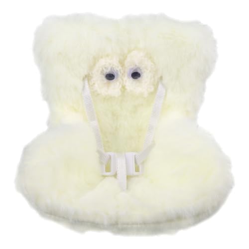 Puppensitz mit Augen, Plüschpuppensitze mit Clip und Sicherheitsgurt Weiches Dekoratives Kissen Süßes Autoornament und Sammlerstück (Weiß) von lasuroa
