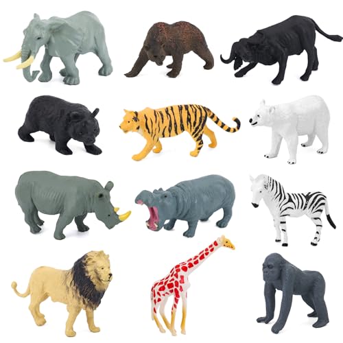 lasuroa 12stk Safari-Tierfiguren Spielzeug, Spielzeug Realistische Mini-Wildtierspielzeuge Zoo Tierfiguren Tortenaufsätze Geburtstagsparty-Zubehör für Kinder und Kleinkinder lasuroa 12stk Safari-Tierfiguren Spielzeug, Spielzeug Realistische Mini-Wildtierspielzeuge Zoo Tierfiguren Tortenaufsätze Geburtstagsparty-Zubehör für Kinder und Kleinkinder von lasuroa
