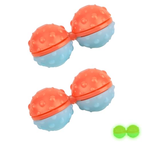 lasuroa 2stk Fidget Spinner, PP-Material Nachtlicht Fidget-Spinner-Bälle Sensorisches Handmassage-Spielzeug mit ASMR-Geräuschen für Kinder Jugendliche und Erwachsene (Orange) von lasuroa