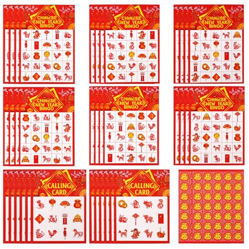 lasuroa 38stk Chinesische Neujahr Bingo Spiel, Bingokarten zum Neujahr für Erwachsene Kinder Partygeschenke zum Chinesischen Neujahr Kennenlernspiele für Partys lasuroa 38stk Chinesische Neujahr Bingo Spiel, Bingokarten zum Neujahr für Erwachsene Kinder Partygeschenke zum Chinesischen Neujahr Kennenlernspiele für Partys von lasuroa
