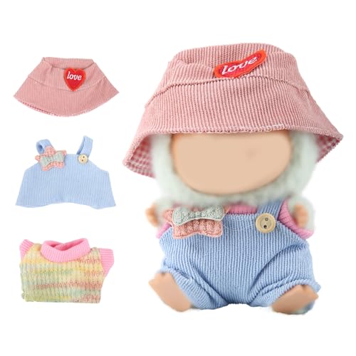 lasuroa 3st Kleidung Set für 17cm Puppen, Kawaii Puppen Outfits Stylische Kleidung Süße Mütze Pullover und Overall Ersatzzubehör für Doll lasuroa 3st Kleidung Set für 17cm Puppen, Kawaii Puppen Outfits Stylische Kleidung Süße Mütze Pullover und Overall Ersatzzubehör für Doll von lasuroa