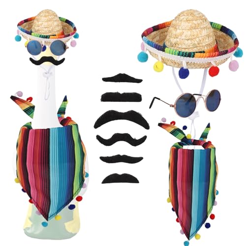 lasuroa 4 Stück Mexikanische Veranda Gans Outfits, Rasen Veranda Gans Ornament Kleidung Mexikanischer Sombrero Schal Brille Bart für Cinco De Mayo Party Garten Terrasse Hofdekoration lasuroa 4 Stück Mexikanische Veranda Gans Outfits, Rasen Veranda Gans Ornament Kleidung Mexikanischer Sombrero Schal Brille Bart für Cinco De Mayo Party Garten Terrasse Hofdekoration von lasuroa
