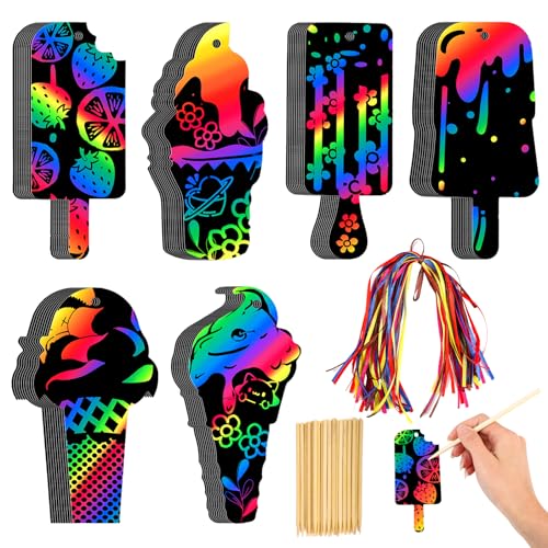 lasuroa 60stk Regenbogen-Rubbelkarte, Rubbellose in Regenbogen-Eiscreme-Form Kunst-Rubbelkarten für Dekorationsbedarf Klassenzimmer Schulaktivitäten Geschenke Geburtstagsfeiern lasuroa 60stk Regenbogen-Rubbelkarte, Rubbellose in Regenbogen-Eiscreme-Form Kunst-Rubbelkarten für Dekorationsbedarf Klassenzimmer Schulaktivitäten Geschenke Geburtstagsfeiern von lasuroa
