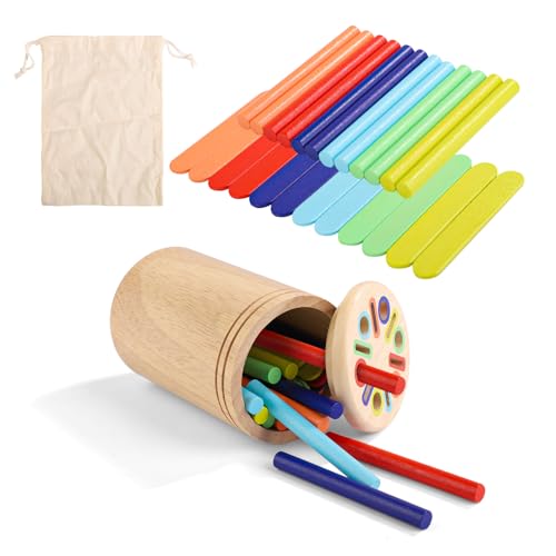 lasuroa Holzlernspielzeug-Sets zum Farbsortieren, Montessori-Spielzeug Feinmotorik-Sensorik-Spielzeug für Babys im Alter von 18 Monaten und 1-3 Jahren lasuroa Holzlernspielzeug-Sets zum Farbsortieren, Montessori-Spielzeug Feinmotorik-Sensorik-Spielzeug für Babys im Alter von 18 Monaten und 1-3 Jahren von lasuroa
