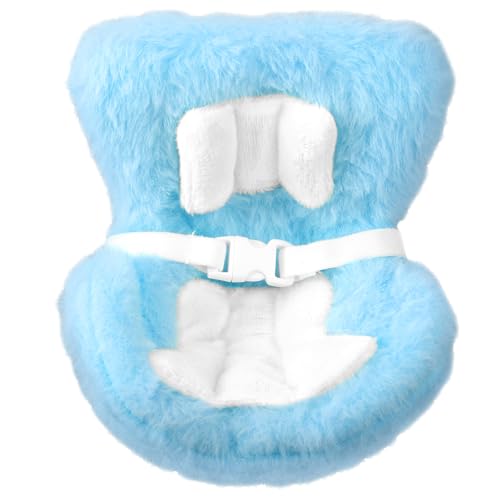 lasuroa Puppen-Autositz mit Weichem, Pelzigem Kissen Niedlicher Puppen-Dekorationssofasitz mit Clipbox und Sicherheitsgurten Displayzubehör und Desktop-Lüftungsschlitz-Ornamenten(Blau) von lasuroa