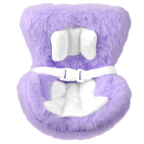 lasuroa Puppenautositz, Weiche Pelzige Kissen Dekorativer Puppenautositz mit Clipbox und Sicherheitsgurt Perfekte Belüftung und Desktop-Ornament-Zubehör zur Anzeige(Lila) von lasuroa