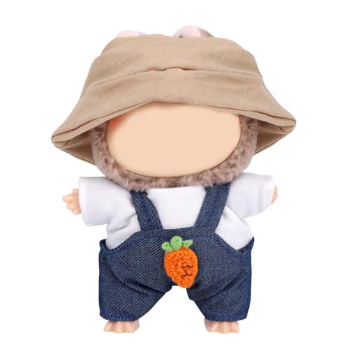 lasuroa Puppenkleidungsset, Süßes Puppen-Outfit Einschließlich Fischerhut T-Shirt Overall Plüschtier-Zubehör Kawaii-Chic-Geschenk lasuroa Puppenkleidungsset, Süßes Puppen-Outfit Einschließlich Fischerhut T-Shirt Overall Plüschtier-Zubehör Kawaii-Chic-Geschenk von lasuroa