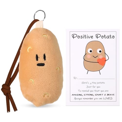 Süße Positive Kartoffel, 11cm Kawaii Kartoffel-Plüschtier Positive Plüschtiere Gefüllte Weiche Puppe Haltekarte für Kinder Erwachsene Freunde Geburtstagsgeschenke Ermutigung von lasuroa