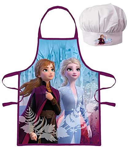 lau-fashion Frozen II Kinder Kochschürze Anna ELSA Kindergarten Eiskönigin Schule Backset von lau-fashion