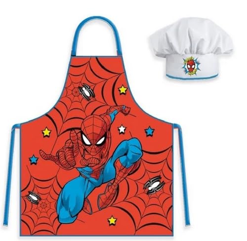lau-fashion Marvel Spiderman Kochschürze Superheld Kinder Malschürze Kindergarten Backset von lau-fashion