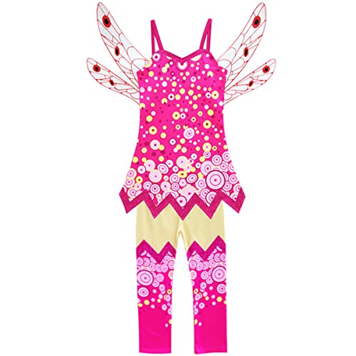 laughZuaia Baby Kleinkind Kinder Mädchen Yuko Kostüm Fee Kostüm Halloween Party Outfit mit Flügeln und Hosen (130, Rose 1) von laughZuaia