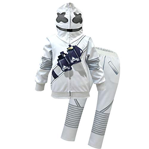 laughZuaia Kinder Jungen Mädchen Lustige Kostüme Outfits DJ Slime Face Zipper Tops Jacke und Hose Sets (130, DJ) von laughZuaia