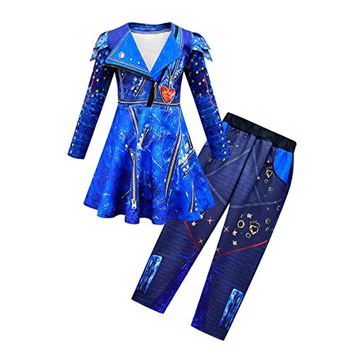 laughZuaia Lustiges Fancy Dressing Up Weste + Jacke + Hose Set Descendants 3 Mal Evie Klassisches Halloween Cosplay Kostüm für Erwachsene Kinder Geschenke （110, Evie） von laughZuaia