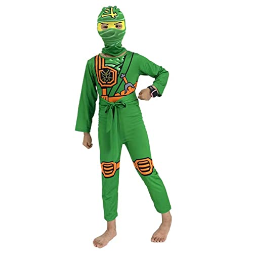 laughZuaia Ninja Krieger Kostüm für Jungen Kinder Halloween Cosplay Dress Up Party Outfit Kinderrollenspiele (110, Grün) von laughZuaia