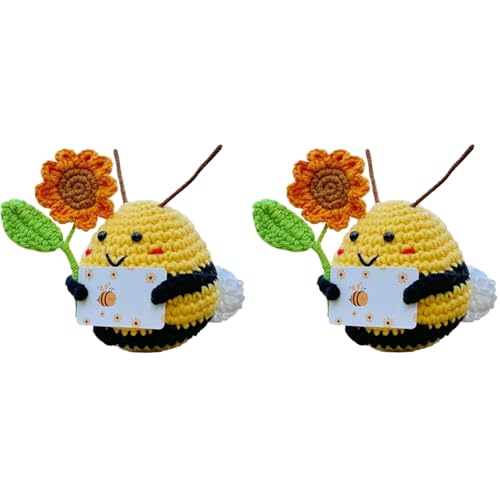 2 x kleine Biene mit Haken, positives Plüsch, positive Biene mit Haken, positive Biene, niedliche Puppen mit inspirierender Karte für Erwachsene, vermittelt positive Energie und Glück 2 x kleine Biene mit Haken, positives Plüsch, positive Biene mit Haken, positive Biene, niedliche Puppen mit inspirierender Karte für Erwachsene, vermittelt positive Energie und Glück von laxreheye