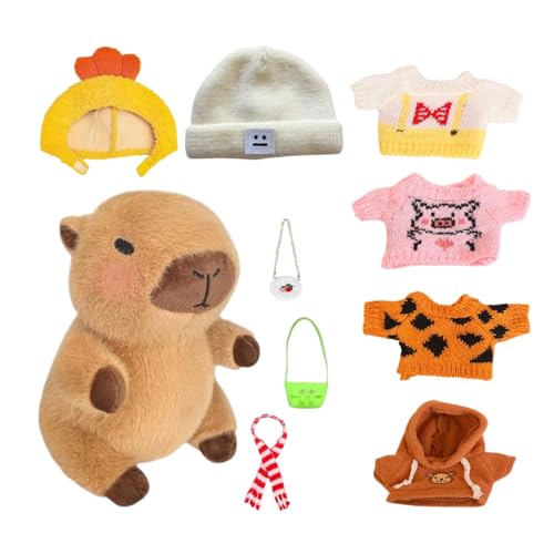 Süßes Capybara Plüschtier Mit Kleidung, Verkleiden Sie Capybara Plüschtiere, Capybara Anziehplüsch,Weiches Capybara Plüschtier,Zum Anziehen Capybara Plüschtier, Mit 10 Kleidungsstücken Und Accessoires Süßes Capybara Plüschtier Mit Kleidung, Verkleiden Sie Capybara Plüschtiere, Capybara Anziehplüsch,Weiches Capybara Plüschtier,Zum Anziehen Capybara Plüschtier, Mit 10 Kleidungsstücken Und Accessoires von laxreheye